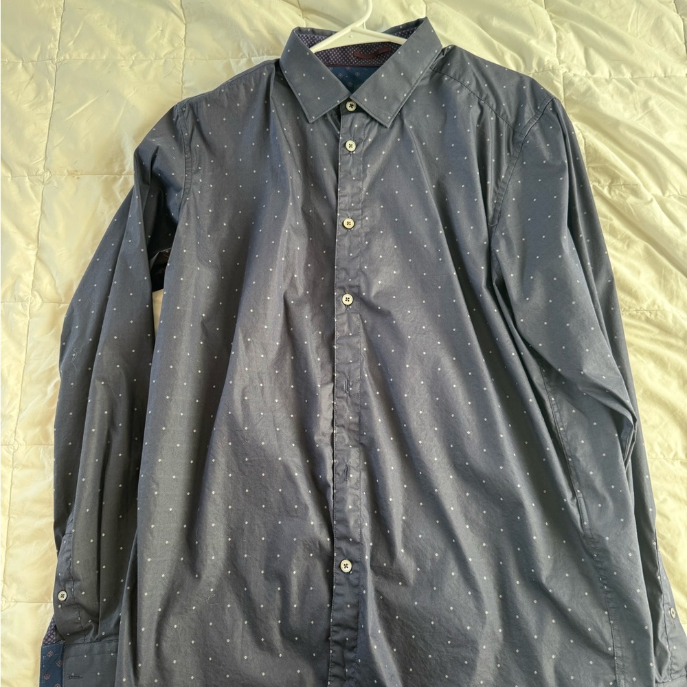 Ted Baker Navy Polka Dot Shirt